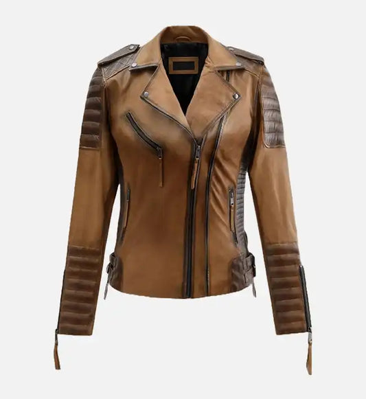 Women's Charlotte Burnt Tan Leather Jacket