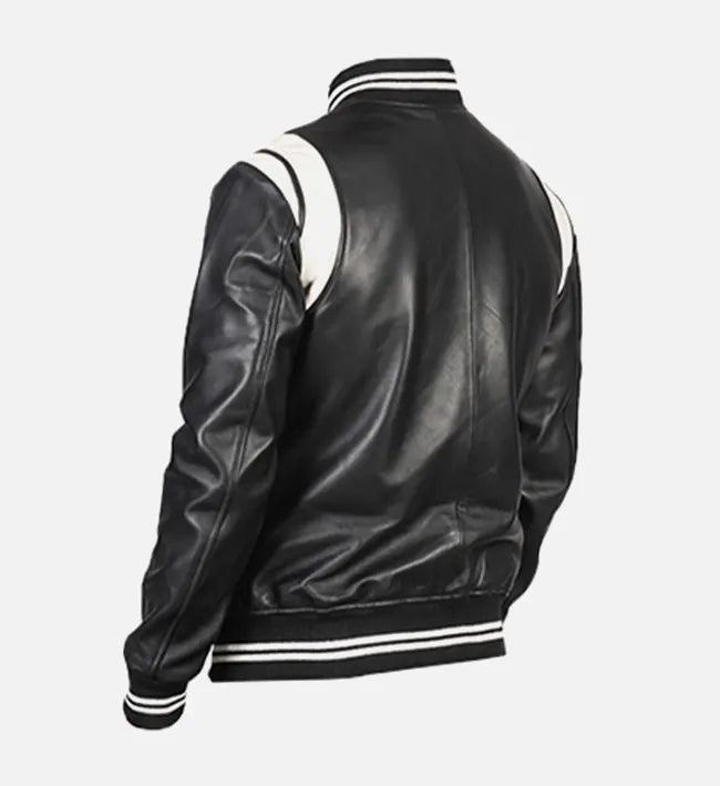 Men's Black Varsity Leather Jacket