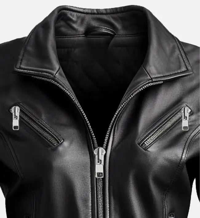 Women's Dasha Black Leather Jacket