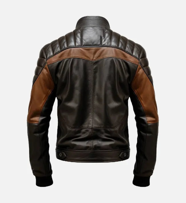 Men's Black Brown Biker Stylish Leather Jacket