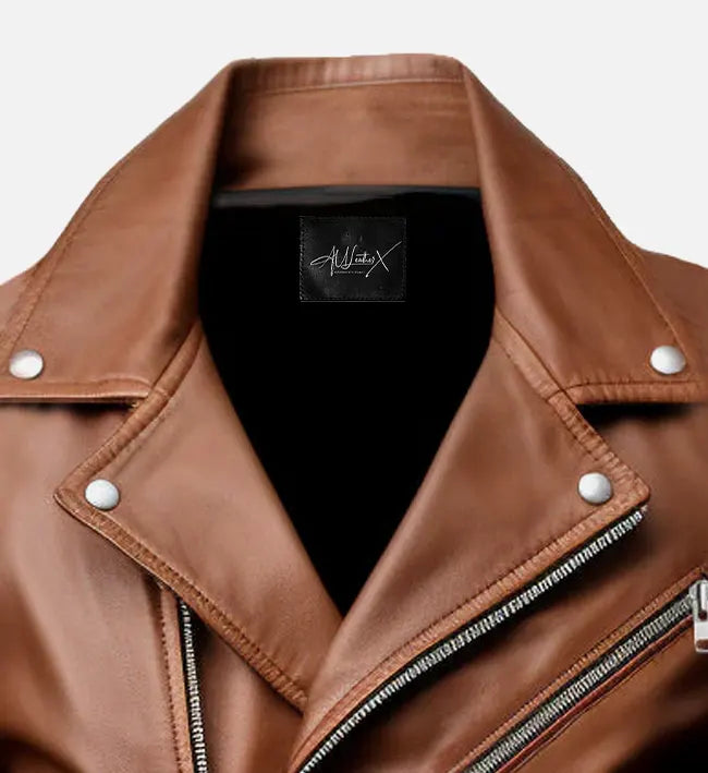 Men's Brown Biker Leather Jacket