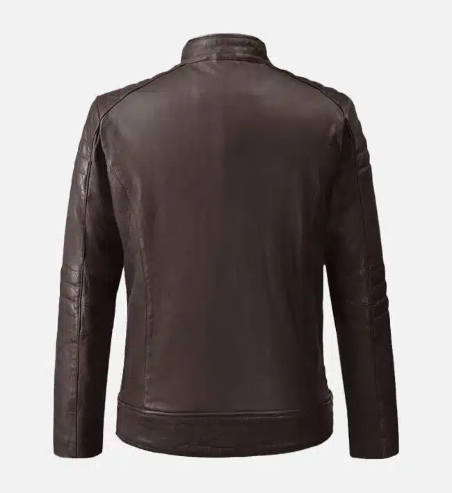 Men's Moto Brown Biker Leather Jacket