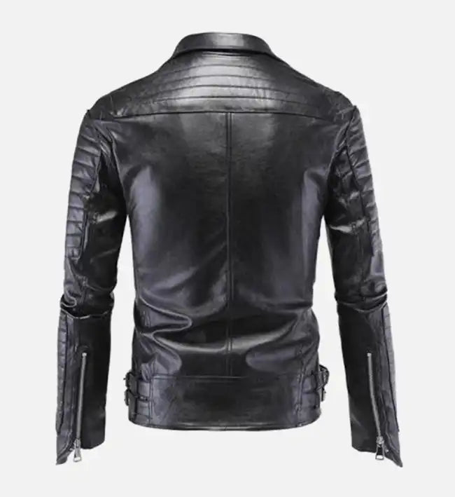 Burberry Quilted Black Leather Biker Jacket