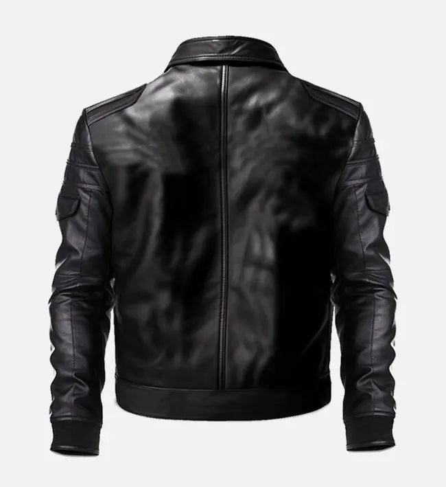 Men's Black Classic Biker Leather Jacket