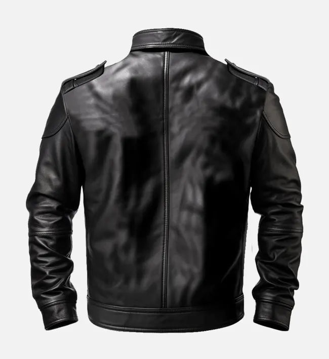 Men's Black Biker Leather Jacket