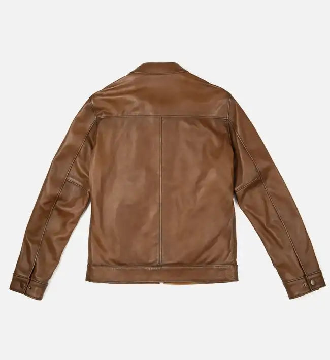 Men's Walnut Brown Biker Jacket