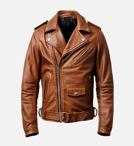 Men's Vintage Brown Biker Leather Jacket