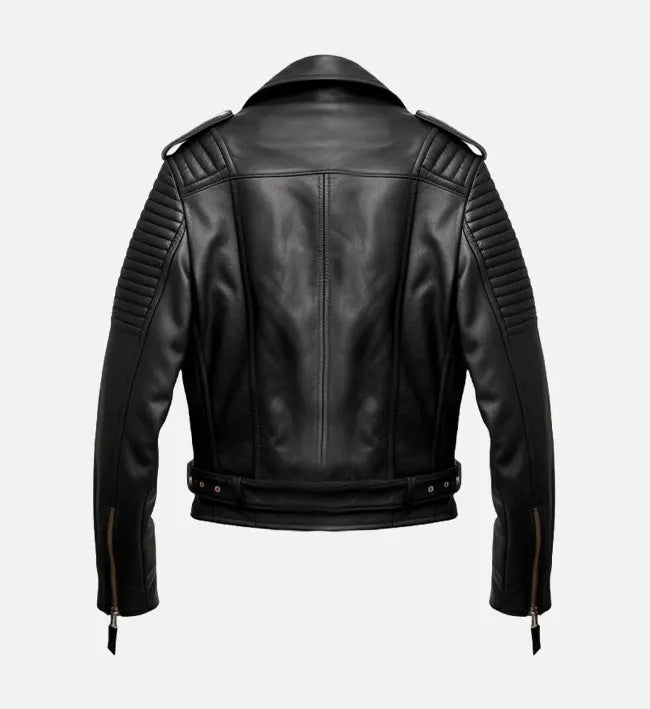 Men's Real Leather Black Biker Jacket