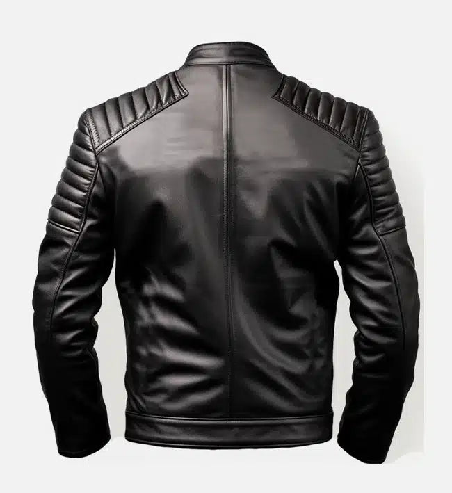 Men's Harvey Black Cafe Racer Leather Jacket