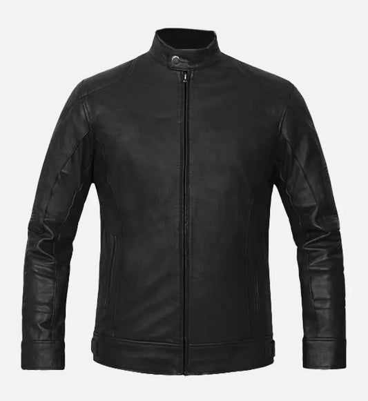 Men's Black Cafe Racer Leather Jackets