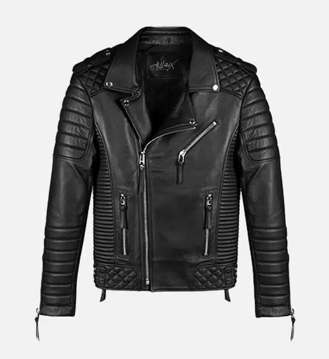 Men's Classic Black Biker Leather Jacket