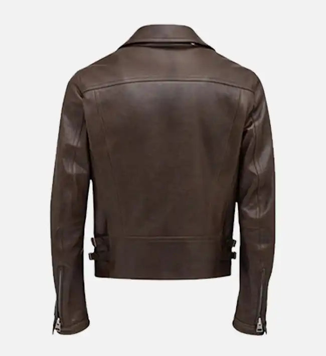 Men's Slim Fit Brown Biker Jackets