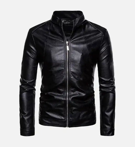 Men’s Classic Slim Fit Black Leather Jacket