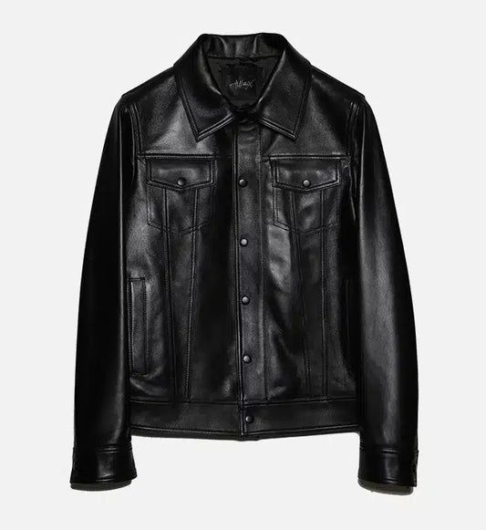 Men's Classic Trucker Black Button Jacket