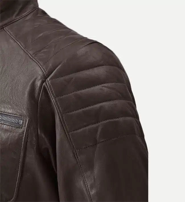 Men's Moto Brown Biker Leather Jacket