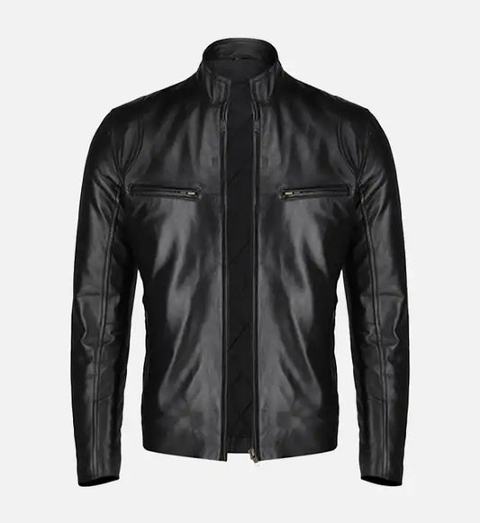 Men’s Slim Fit Black Leather Jacket