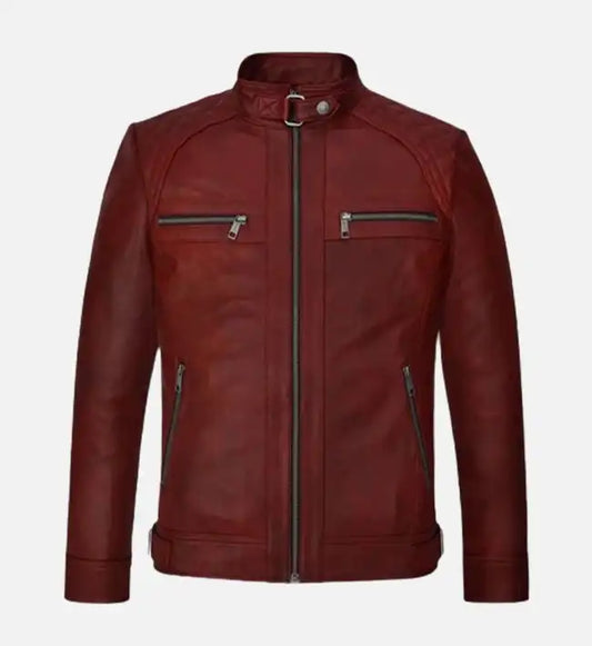 Men's Spanish Red Leather Jacket