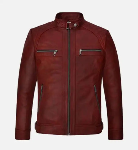 Men's Spanish Red Leather Jacket