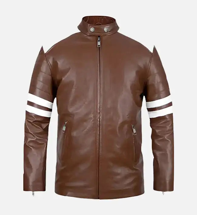 Men's Tan Brown Fight Club Leather Jacket