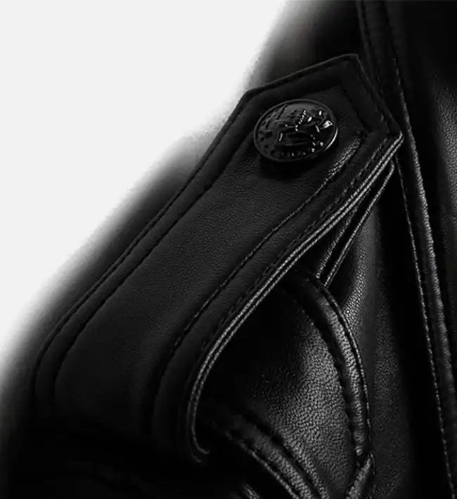 Men's Zip-Up Black Biker Leather Jacket