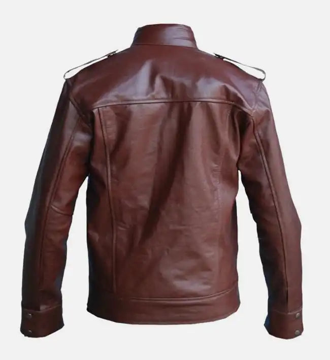 Men's Reddish Brown Leather Jacket