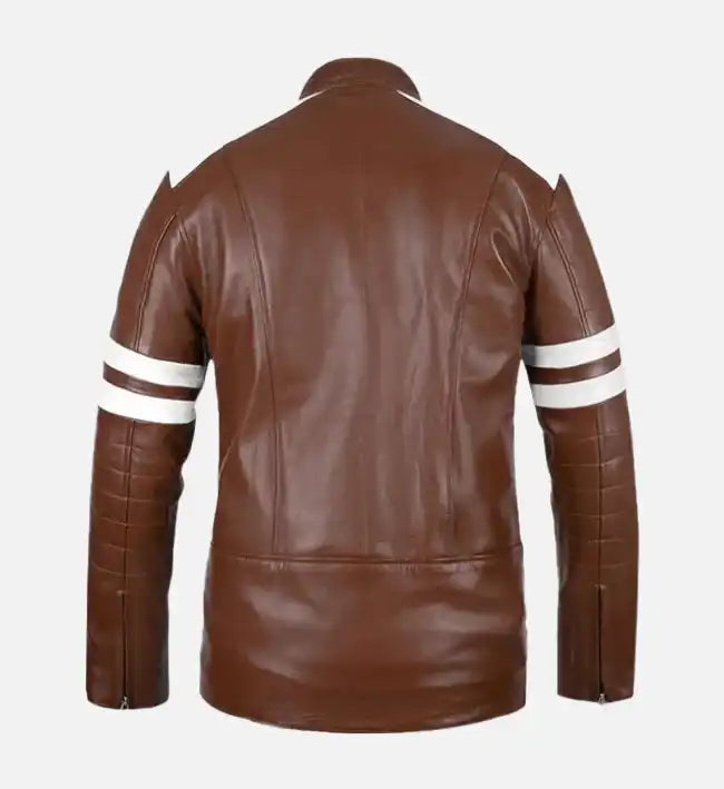 Men's Tan Brown Fight Club Leather Jacket