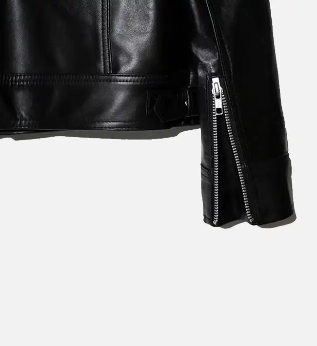 Women’s Band Collar Biker Leather Jackets