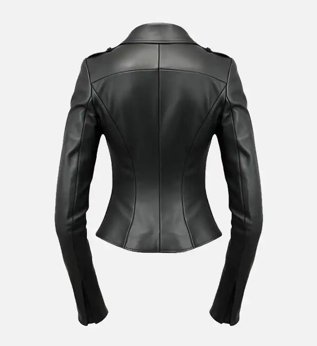 Women’s Black Asymmetrical Leather Jacket