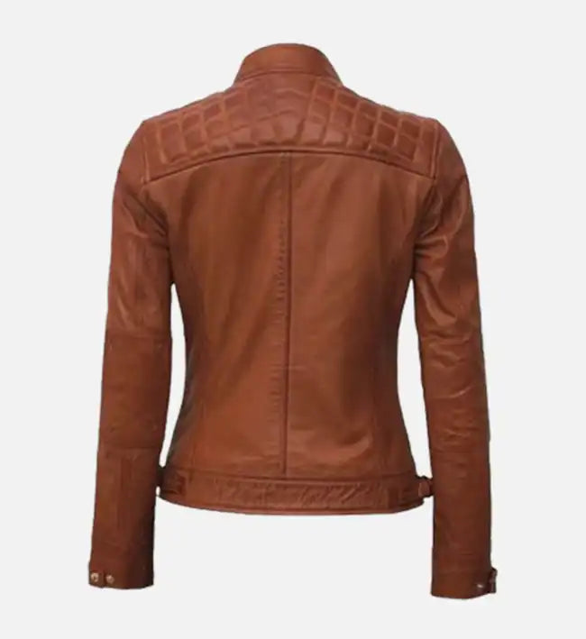 Women's Premium Tan Motorcycle Leather Jacket